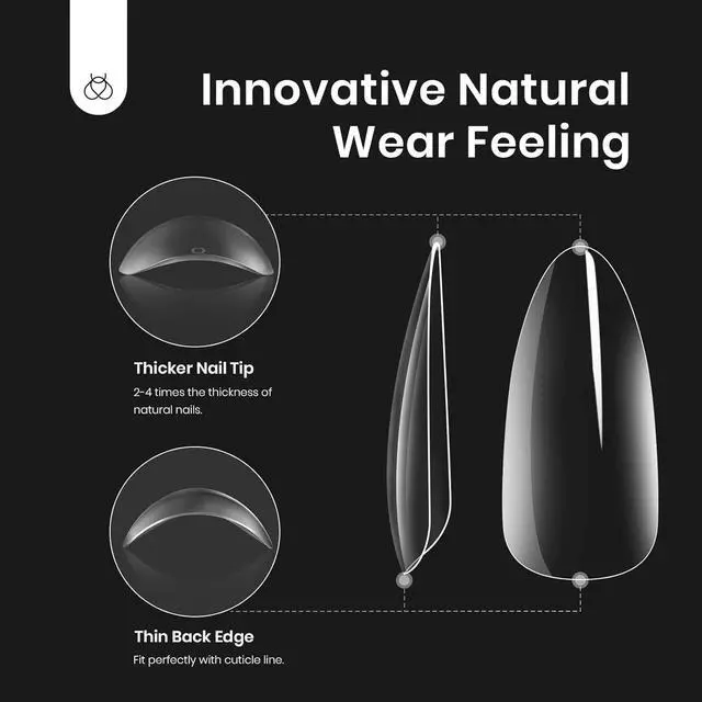 Alt view image 6 of 7 - Nail Kit Almond Nail Tips Easy Nail Extension Set 9 In 1 Nail Glue Gel with Pre shaped Medium Almond Nail Tips & UV Nail Lamp Acrylic Nail Clipper DIY Art