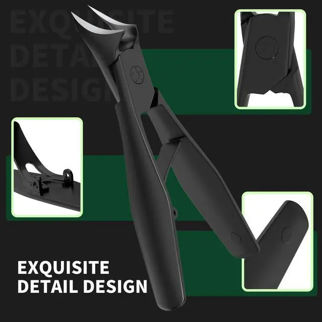 Alt view image 4 of 7 - Ingrown Nail Clippers, Slant Curved Blade Nail Clippers for Men Thick Ingrown Toenails with 33mm Wide Jaw Opening, Heavy Duty Stainless Steel Toenail Clippers for Seniors Thick Toenails Black
