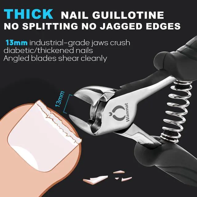 Alt view image 2 of 7 - Toenail Clippers, Professional Thick & Ingrown Nail Clippers for Men, Pedicure Clippers Toenail Cutter, Upgraded Toe Nail Clippers with Catcher and Non-Slip Handle