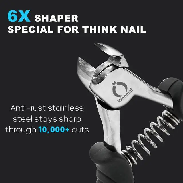 Alt view image 6 of 7 - Toenail Clippers, Professional Thick & Ingrown Nail Clippers for Men, Pedicure Clippers Toenail Cutter, Upgraded Toe Nail Clippers with Catcher and Non-Slip Handle
