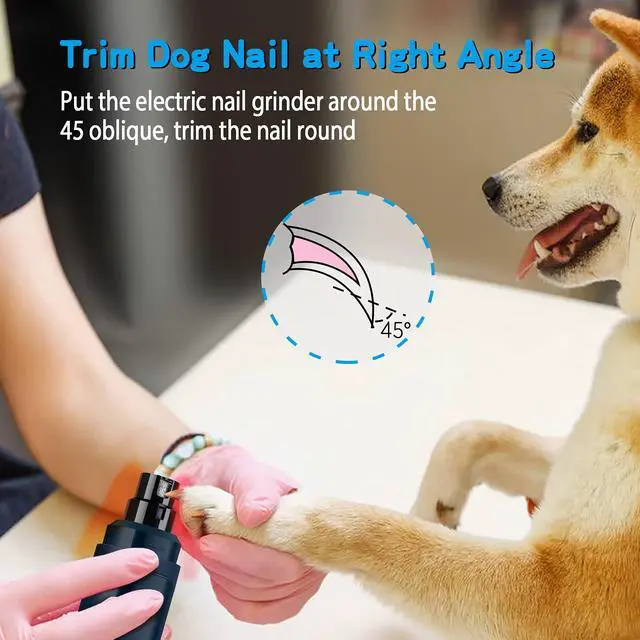 Alt view image 7 of 7 - Dog Nail Grinder Upgraded - Professional 2-Speed Whisper-Quiet Electric Pet Nail Trimmer Painless Paws Grooming & Smoothing for Small Medium Large Dogs & Cats (Dark Blue)