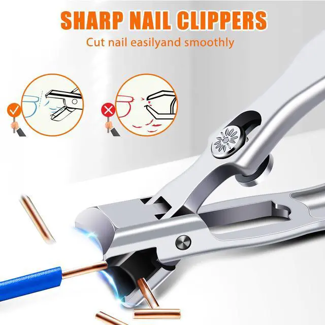 Alt view image 2 of 7 - Nail Clippers for Men Thick Nails with Catcher, Heavy Duty Toenail Clippers for Seniors with Safety Lock & Wide Opening, Large Sharp Fingernail Clipper No Splash Nail Cutter Gifts for Men Women Adults