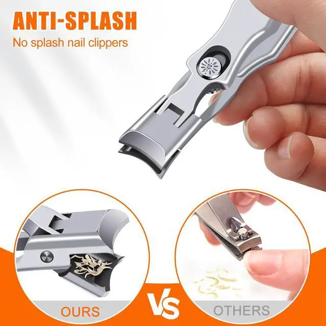 Alt view image 3 of 7 - Nail Clippers for Men Thick Nails with Catcher, Heavy Duty Toenail Clippers for Seniors with Safety Lock & Wide Opening, Large Sharp Fingernail Clipper No Splash Nail Cutter Gifts for Men Women Adults