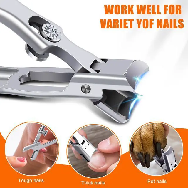 Alt view image 7 of 7 - Nail Clippers for Men Thick Nails with Catcher, Heavy Duty Toenail Clippers for Seniors with Safety Lock & Wide Opening, Large Sharp Fingernail Clipper No Splash Nail Cutter Gifts for Men Women Adults