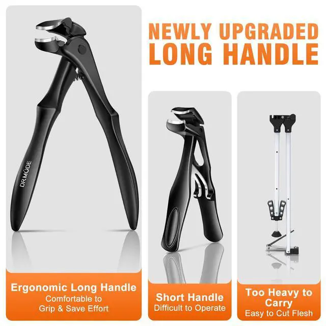 Alt view image 5 of 7 - Toenail Clippers for Thick Toenails for Seniors, Upgraded Long Handled Angled Head Toe Nail Clippers for Men Thick Nails with Wide Opening, Large Finger Nail Clippers Adult with Catcher