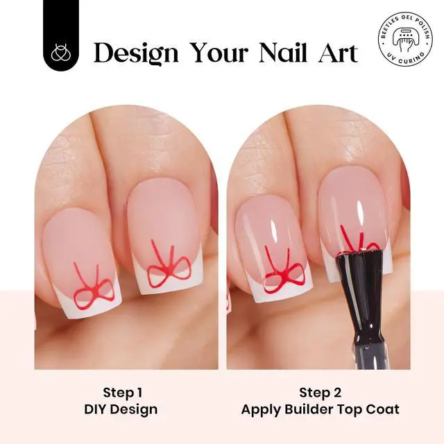 Alt view image 5 of 7 - Press On Nail Kit-Short Square French Tip Press On Nails, 150Pcs Pink French Nail Tips with Nail Glue & Remover Builder Top Coat Nail Lamp, All-in-One DIY Fake Nails Gift for Women