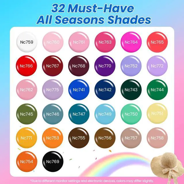 Alt view image 2 of 7 - Nail Polish Kit with U V Light - 32 Colors Studio Essentials Gel Polish 68 Pcs Nail Kit with TPO & HEMA Free Base Coat Cat Eye Top Coat Home Salon DIY Nails Tools Gifts for Women