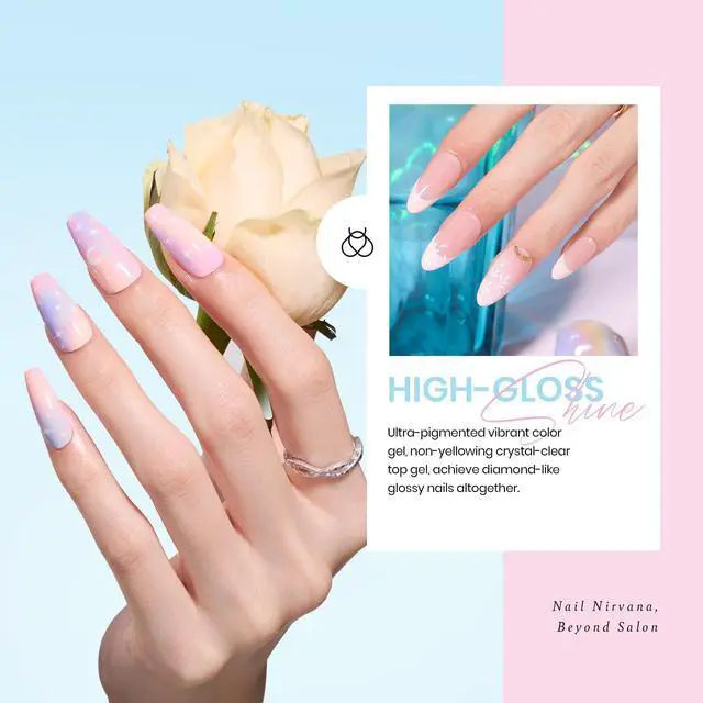 Alt view image 3 of 7 - Gel Nail Polish Set, 23 PCS 20 Colors Pastel Macaron Spring Gel Polish Kit, Dreamy Town Pink Yellow Green Blue Glitter Color Gel with Base Coat, Glossy Matte Top Coat, Soak Off UV LED