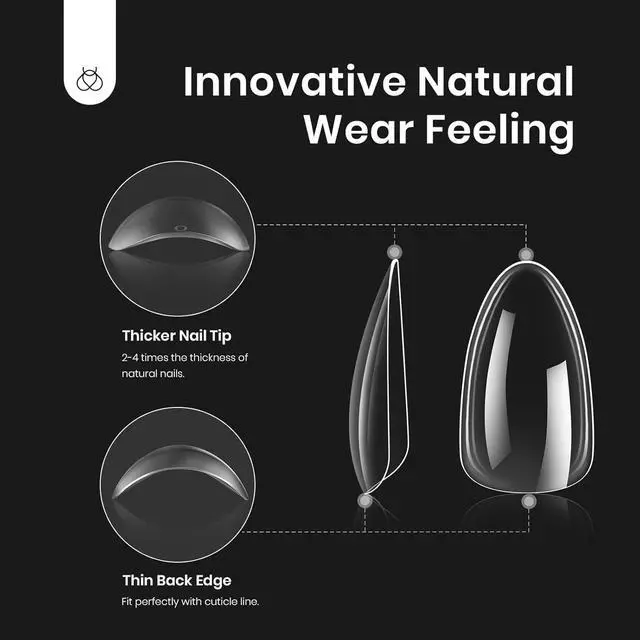 Alt view image 6 of 7 - Nail Kit, Short Almond Nail Tips Easy Extension Set 240 Pcs Pre Shaped Clear Full Cover Fake Nails Tips with 9 in 1 Nail Glue uv Led Lamp DIY Manicure Gifts for Women