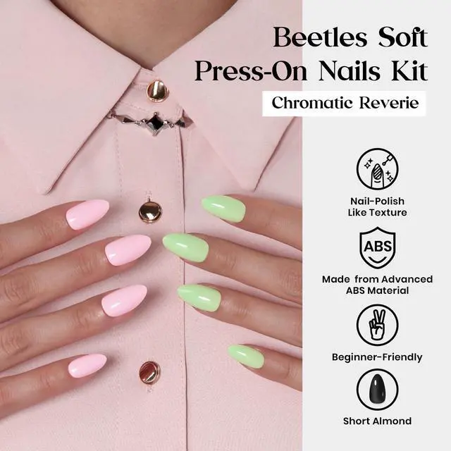 Alt view image 2 of 7 - Press On Nails Kit - Chromatic Reverie | 720Pcs 24 Colors Short Almond Press On Nails | 15 Sizes French Glossy Glitter with Nail Glue & Nail Tabs Stickers, Fake Nails Kit Art for Women
