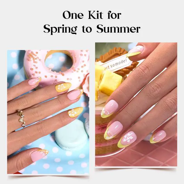 Alt view image 4 of 7 - Press On Nails Kit - Chromatic Reverie | 720Pcs 24 Colors Short Almond Press On Nails | 15 Sizes French Glossy Glitter with Nail Glue & Nail Tabs Stickers, Fake Nails Kit Art for Women