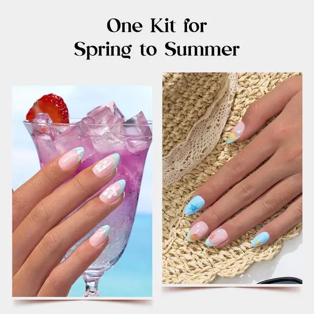 Alt view image 5 of 7 - Press On Nails Kit - Chromatic Reverie | 720Pcs 24 Colors Short Almond Press On Nails | 15 Sizes French Glossy Glitter with Nail Glue & Nail Tabs Stickers, Fake Nails Kit Art for Women