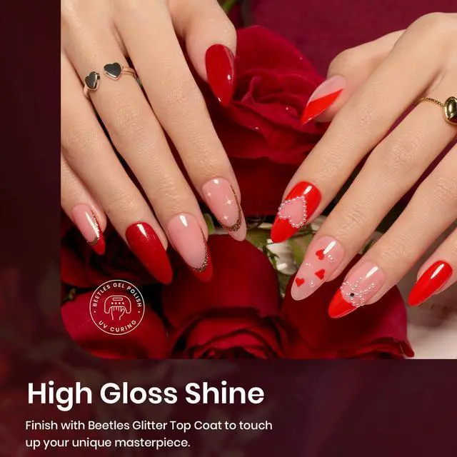 Alt view image 4 of 7 - Red Gel Polish Set - 6 Colors Nail Gel Polish Popular Jelly Shimmer Regular Collection Nail Art Design Soak Off UV LED Nail Kit Minicure DIY Home Salon Spring Gift for Women