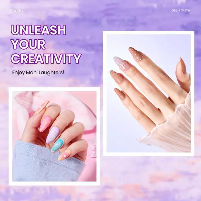 Alt view image 3 of 7 - Nail Polish Set - 32 Colors Summer Orange Red White Blue Purple Nude Black Brown Green Gel Polish, UV LED Soak Off Nail Kit with Base and Top Coat All Season Gift for Women