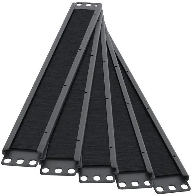 Main image of 1U Brush Panel Horizontal Grommet Strip Server Rack Cable Management Panel (5-Pack)