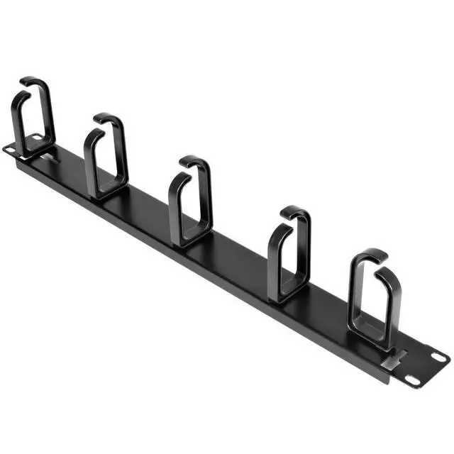 Alt view image 3 of 7 - 19 Server Rack Cable Management Panel w/ D-Ring Hooks - 1U Horizontal or Vertical Wire and Cord Manager - Metal , TAA (CABLMANAGER2)