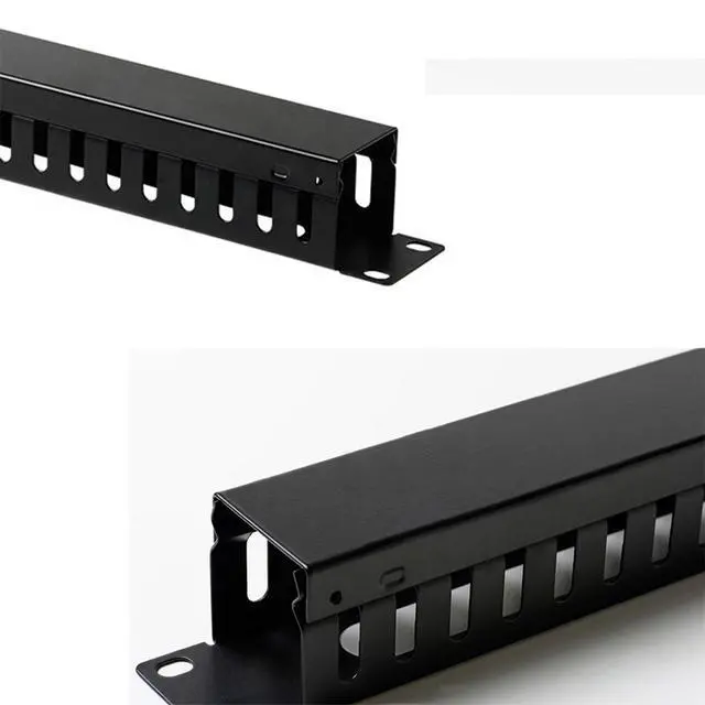 Alt view image 4 of 7 - 2-Pack 19 Inch 1U Cable Management Horizontal Cable Rack Mount Manager with mounting Screws for Service Rack Cabinet 24 Slot with Cover