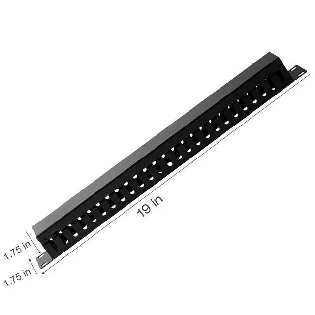 Alt view image 5 of 7 - 2-Pack 19 Inch 1U Cable Management Horizontal Cable Rack Mount Manager with mounting Screws for Service Rack Cabinet 24 Slot with Cover