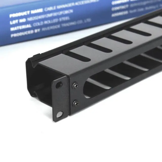 Alt view image 2 of 5 - 1U 12 Slot Rack Manager, Server Rack Cable Management, Cord Wire Organizer with Cover for Network Rack Cabinet Horizontal Mount, 19-inches Cable Raceway
