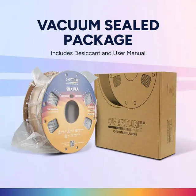 Alt view image 7 of 7 - Silk PLA Dual Color Filament 1.75mm, Bi-Color Shiny PLA Finish, Smooth & Glossy, 1kg Spool (2.2lbs), Ideal for Cosplay Jewelry & Home Decor (Silk Gold-Silver)