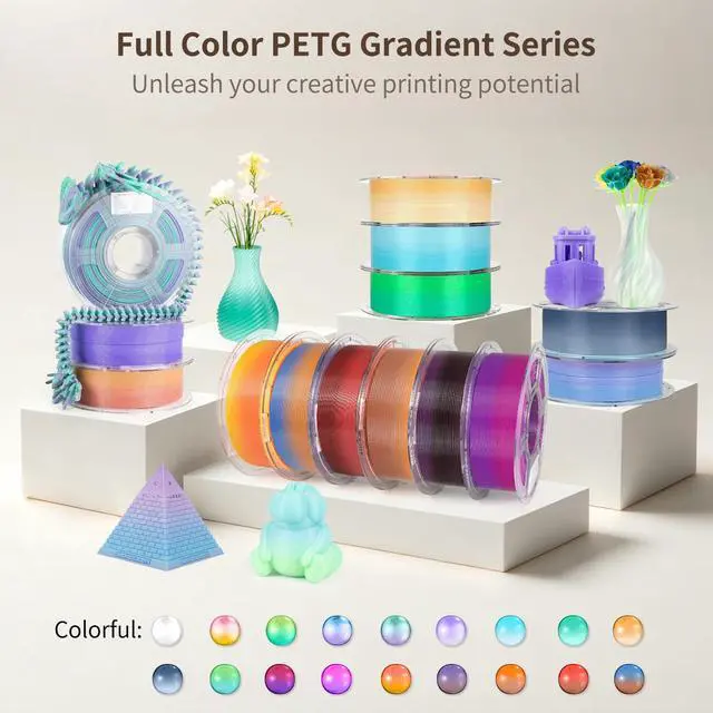 Alt view image 6 of 7 - PETG Filament 1.75mm, Translucent Dual Color Gradient Blue to Purple, High-Speed 3D Printer Filament Up to 600mm/s, 1kg Spool for Artistic Creations & Home Decor