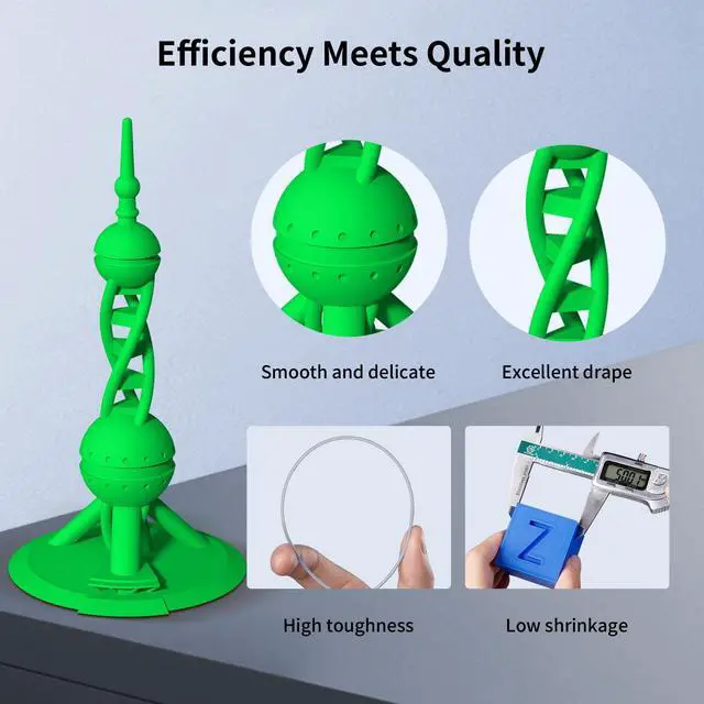 Alt view image 4 of 7 - High Speed 3D Printer Filament 1.75mm Bundle, Rapid PLA Filament with High Prints Quality, Dimensional Accuracy +/- 0.02mm, 1KG Reusable Spool, 4KG Black + Red + Green + Blue