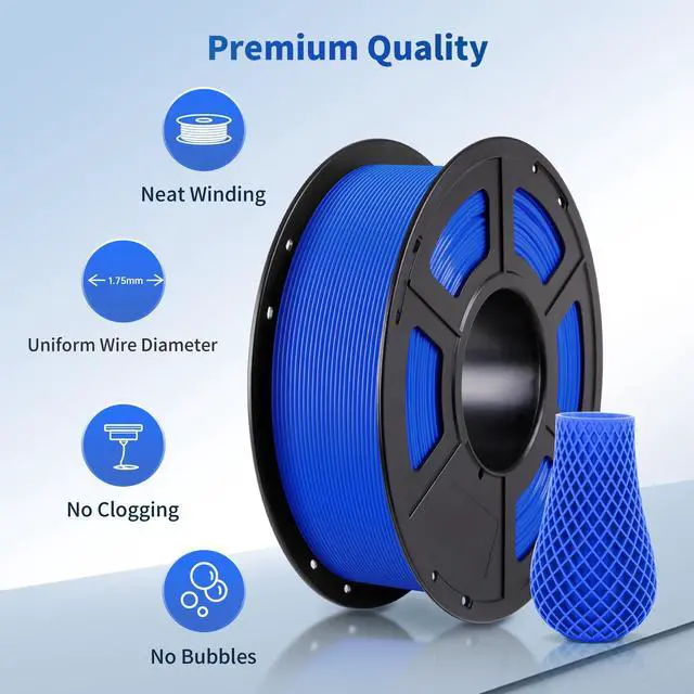 Alt view image 2 of 7 - PLA Filament 1.75mm Bundle, 3D Printing PLA Filament 1.75mm Dimensional Accuracy +/- 0.02mm, 1KG Reusable Spool (2.2 lbs), 4KG Black + White + Blue + Red