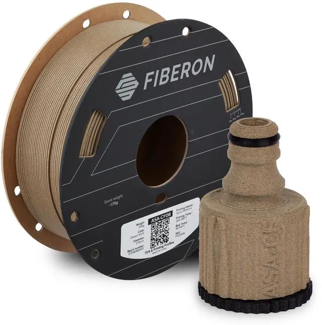 Main image of Fiberon ASA-CF08 Desert Sand Carbon Fiber 3D Printing Filament 1.75mm 0.5KG, UV & Weather Resistant, High Rigidity, Heat Resistant, Easy to Print, Functional Parts & Prototypes