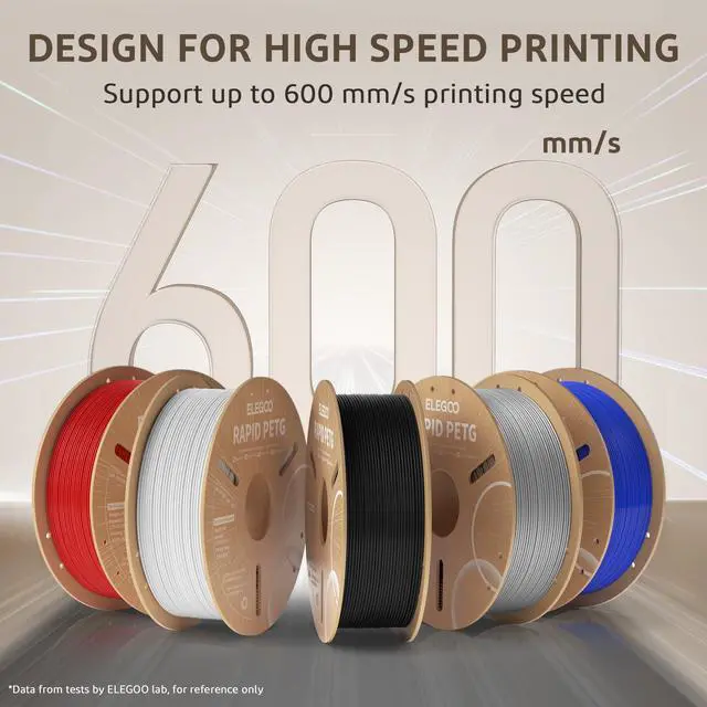Alt view image 2 of 7 - Rapid PETG Filament 1.75mm Black 4KG, High Speed 30-600mm/s 3D Printer Filament Dimensional Accuracy +/- 0.02 mm, 1kg Cardboard Spool(2.2lbs) Fits for Most FDM 3D Printers