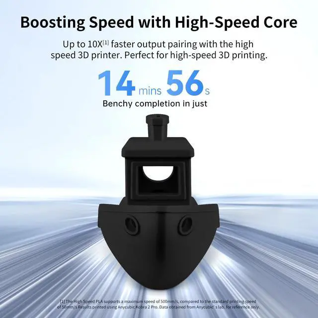 Alt view image 2 of 7 - High Speed 3D Printer Filament 1.75mm, Print Up to 10X Faster, Rapid PLA Filament with High Prints Quality, Dimensional Accuracy +/- 0.02mm, 1KG Reusable Spool, Black