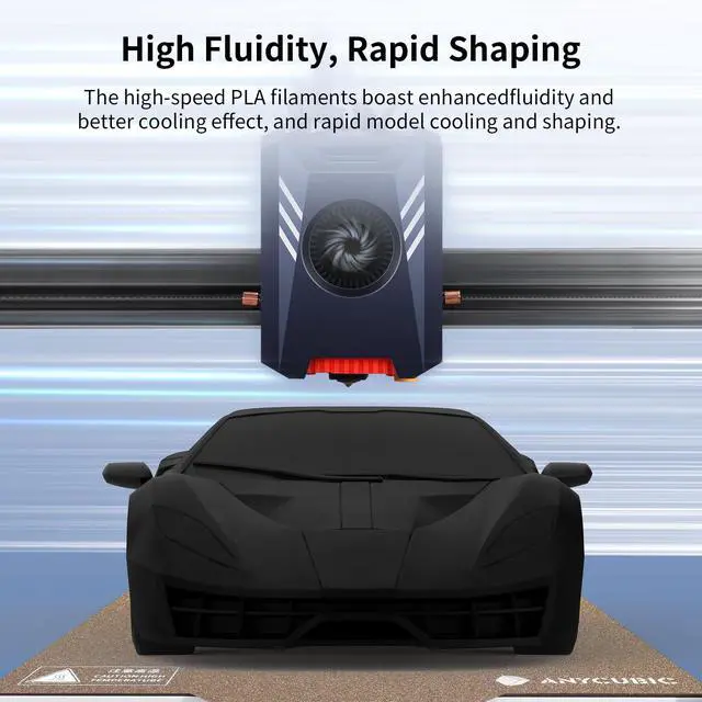 Alt view image 3 of 7 - High Speed 3D Printer Filament 1.75mm, Print Up to 10X Faster, Rapid PLA Filament with High Prints Quality, Dimensional Accuracy +/- 0.02mm, 1KG Reusable Spool, Black