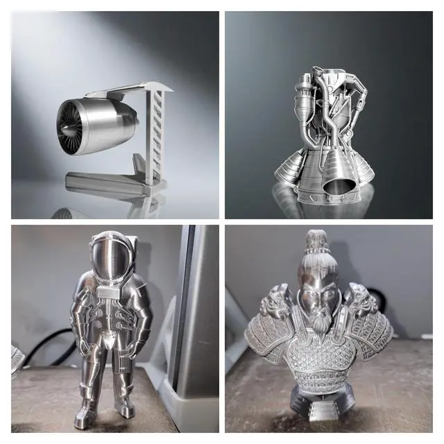 Alt view image 2 of 7 - Silk PLA Filament 1.75mm for 3D Printer, Metal-Like Shiny 3D Filament 1kg (2.2lbs) 1 Spool, Dimensional Accuracy +/- 0.02 mm, Metallic Silver Silk Filament