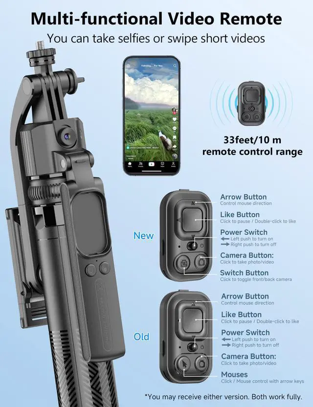 Alt view image 4 of 6 - 64" Auto Face Tracking Tripod, 360° Rotation Aluminum Quadrapod Selfie Stick with Remote, Phone Tripod Compatible with iPhone Android for Vlog TikTok Live Streaming
