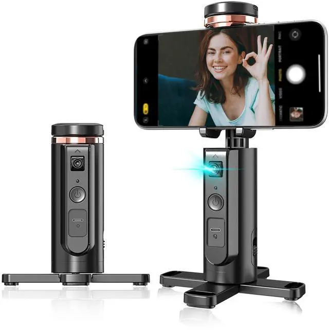 Main image of Auto-Tracking Phone Tripod, 360° Rotation Auto Face Tracking Tripod with Gesture & Remote Control, Cell Phone Tripod Stand for Recording, Universal 1/4-Inch Mount for Tripods/Selfie Sticks