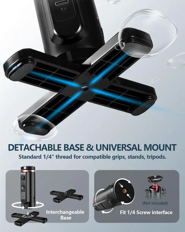 Alt view image 6 of 7 - Auto-Tracking Phone Tripod, 360° Rotation Auto Face Tracking Tripod with Gesture & Remote Control, Cell Phone Tripod Stand for Recording, Universal 1/4-Inch Mount for Tripods/Selfie Sticks