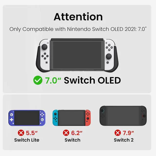 Alt view image 2 of 7 - Switch OLED Case with Flip Game Storage,Dockable Protective Case for Nintendo Switch OLED 2021 TPU Grip Portable Cover Accessories, Black