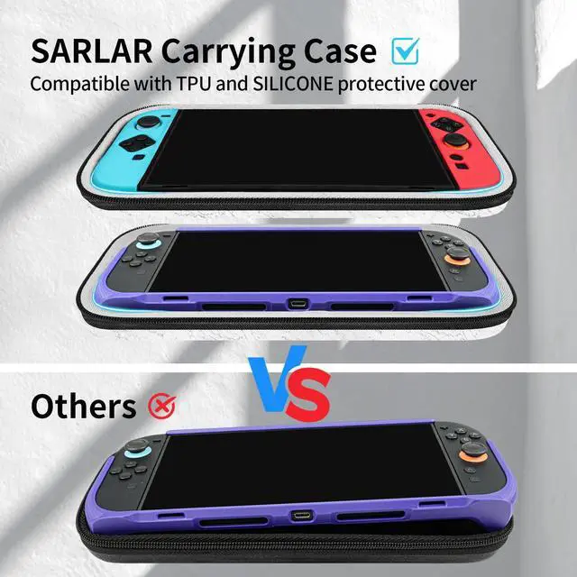 Alt view image 4 of 7 - Carrying Case for Nintendo Switch 2, Premium Odorless Hard Felt with Screen Protector, Portable Protection Travel Bag with 14 Game Cartridges for Storage Console Accessories, White