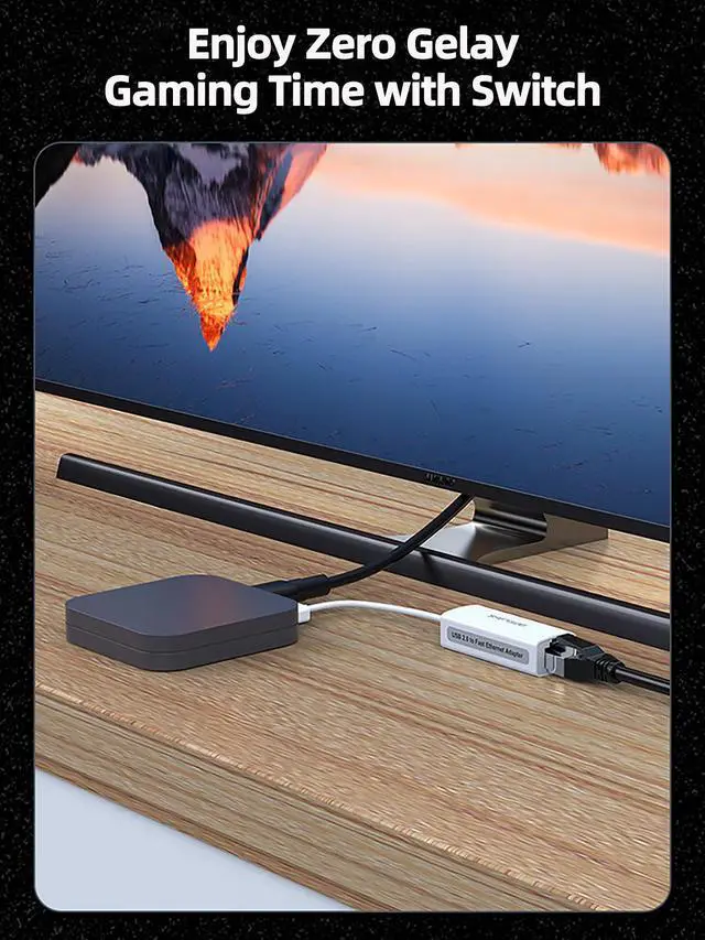 Alt view image 5 of 7 - USB to Ethernet Adapter, 100Mbps High-Speed RJ45 Internet Adapter, USB2.0 to Ethernet Converter for Laptop/MacBook/Surface/PC, Plug & Play, Compact & Portable,for Gaming, Home Office, USBA 100M