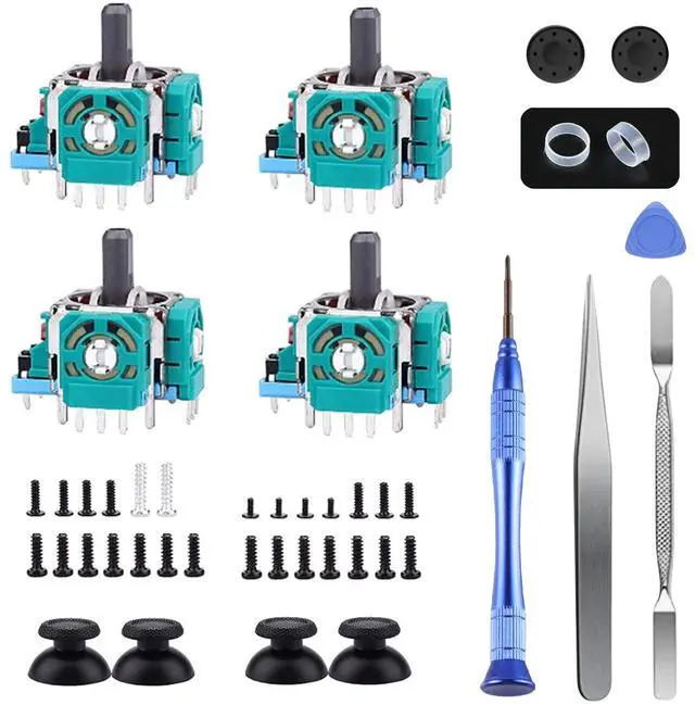 Main image of Joysticks Replacement for P5 Controller, 3D Joystick Module Parts Compatible with P5 51 PCS Controller parts 4 Joystick, Thumbstick, 10 Protective Ring and More,blue