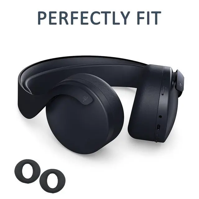 Alt view image 7 of 7 - Ear Pads Replacement for Sony PlayStation 5 Pulse PS5 3D Wireless Headset, Headphone Earpads Ear Cushions, Ear Cups Cover Repair Parts-MF Black