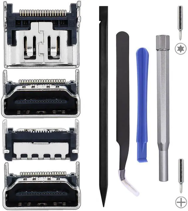 Main image of 4 Pack Replacement Port for Sony PlayStation 5 PS5 Display Socket Jack Interface Connector Repair Kit