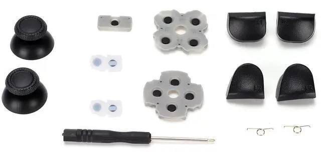Main image of PS5 Controller Replacement Parts Kit for PS5 Handle Conductive Rubber Pad Rocker + 3D Plastic Cap + L12 Replacement Buttons Set Repair Kit