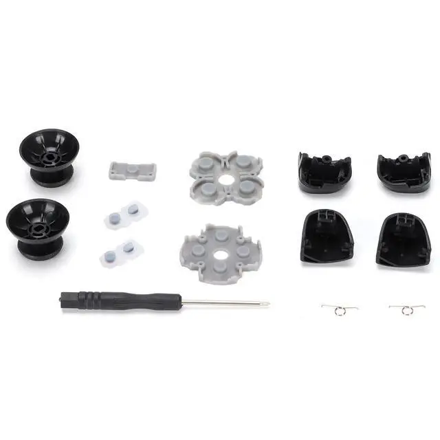 Alt view image 4 of 7 - PS5 Controller Replacement Parts Kit for PS5 Handle Conductive Rubber Pad Rocker + 3D Plastic Cap + L12 Replacement Buttons Set Repair Kit