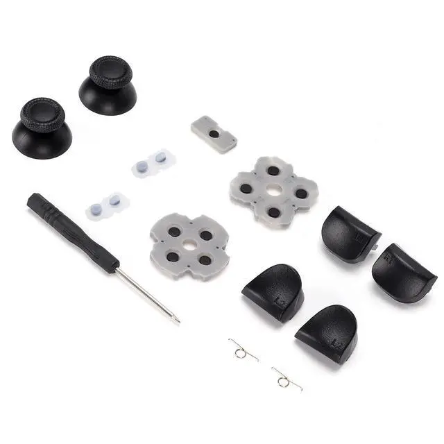 Alt view image 5 of 7 - PS5 Controller Replacement Parts Kit for PS5 Handle Conductive Rubber Pad Rocker + 3D Plastic Cap + L12 Replacement Buttons Set Repair Kit