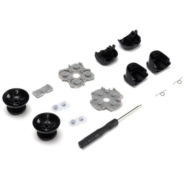 Alt view image 7 of 7 - PS5 Controller Replacement Parts Kit for PS5 Handle Conductive Rubber Pad Rocker + 3D Plastic Cap + L12 Replacement Buttons Set Repair Kit
