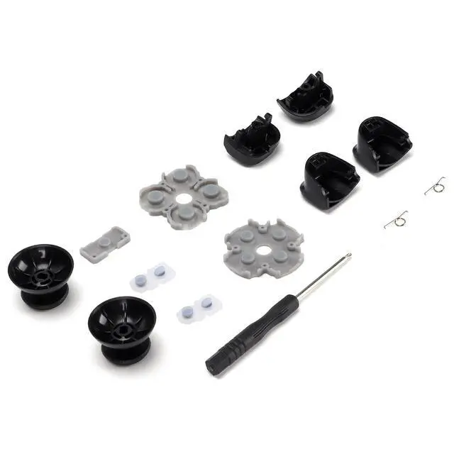 Alt view image 6 of 7 - PS5 Controller Replacement Parts Kit for PS5 Handle Conductive Rubber Pad Rocker + 3D Plastic Cap + L12 Replacement Buttons Set Repair Kit