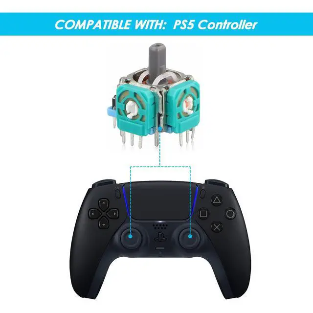 Alt view image 2 of 5 - Replacement Thumbsticks Compatible with PlayStation 5 DualSense Wireless Controller, 3D Joystick Module Parts Analog Caps Compatible with Sony PS5 Controller 4pcs