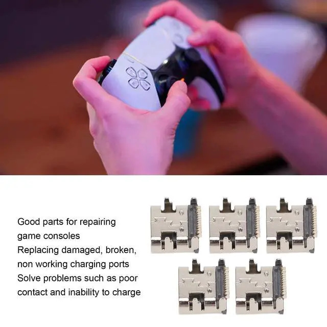 Alt view image 2 of 7 - 5PCs Replacement Charging Port Assembly for Controller, Repair Part USB C Adaptor Charger Socket