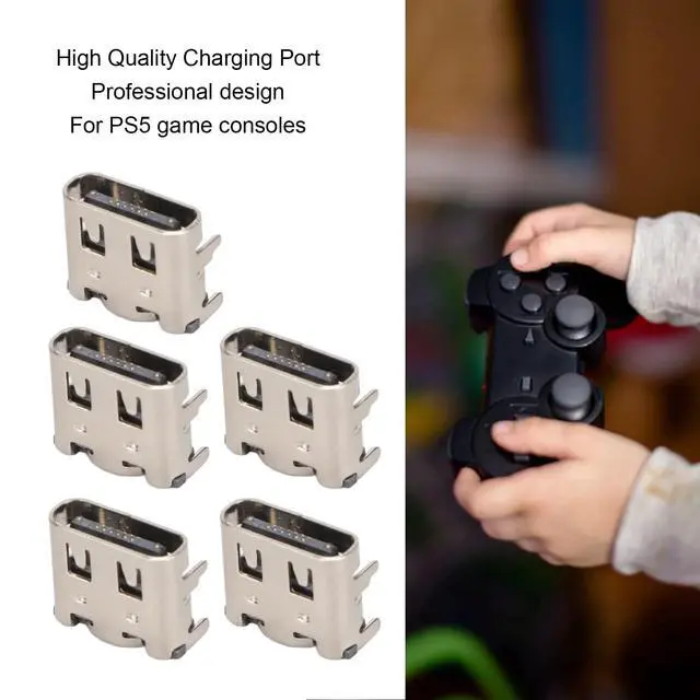 Alt view image 3 of 7 - 5PCs Replacement Charging Port Assembly for Controller, Repair Part USB C Adaptor Charger Socket