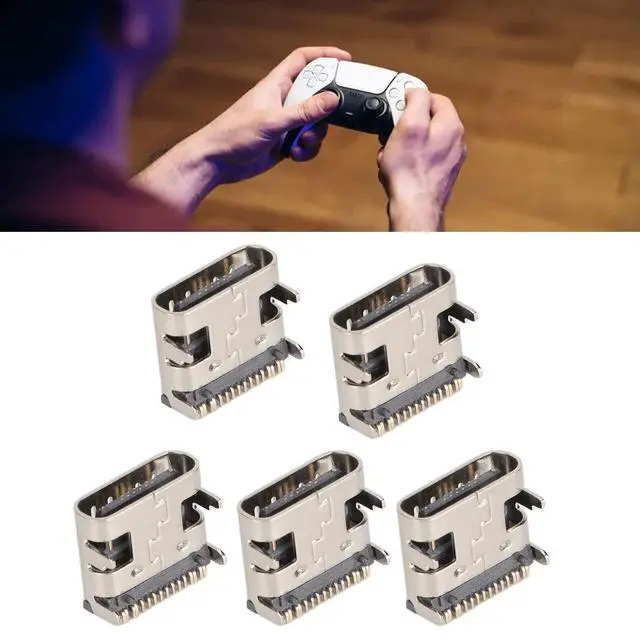 Alt view image 5 of 7 - 5PCs Replacement Charging Port Assembly for Controller, Repair Part USB C Adaptor Charger Socket